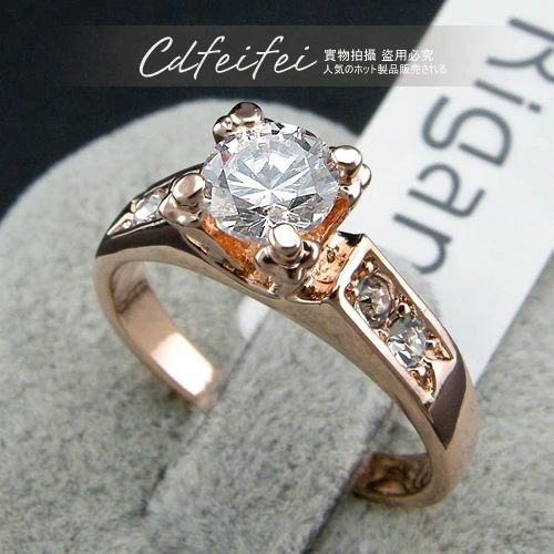 Красное яблоко обручальные кольца Мода Циркон коготь низкая цена золото женское