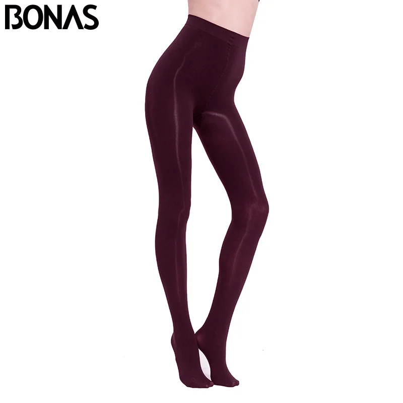 red BONAS 80D, женские весенние колготки, высокие эластичные Осенние Колготки, женские тонкие бесшовные цветные колготки, Collant Femme Anti Hook - Цвет: red
