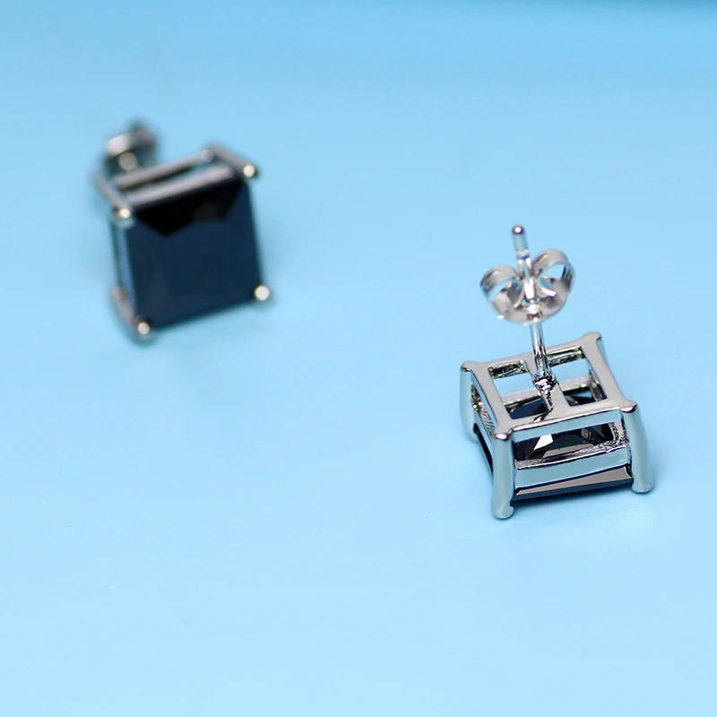 Серьги гвоздики с 4 кристаллами A113|fashion stud earrings|stud earringsmens earrings black |