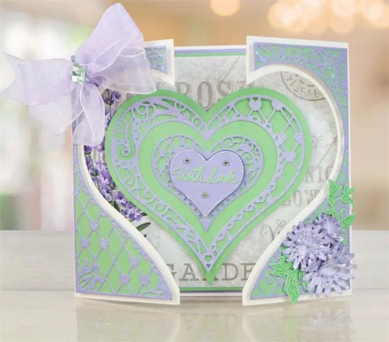 YPP ручная работа рамка в форме сердца металлические штампы трафареты для сделай