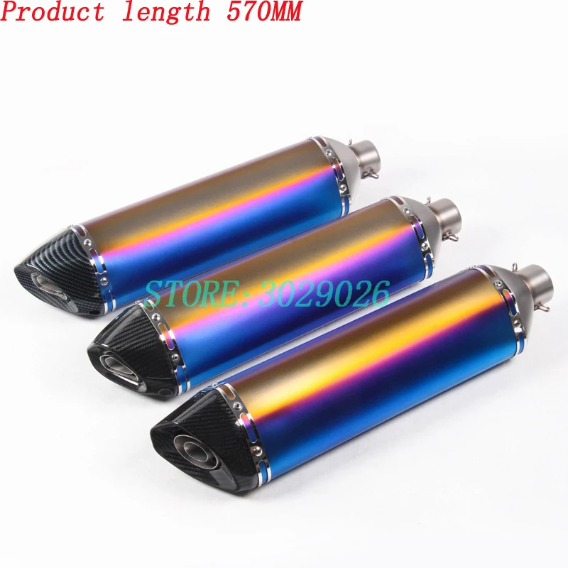 57CM 47CM Universal Carbon Fibe Motorcycle Exhaust Pipe Muffler System Racing Escape Moto ATV Scooter KTM For nmax155 er6n FZ6 | Автомобили