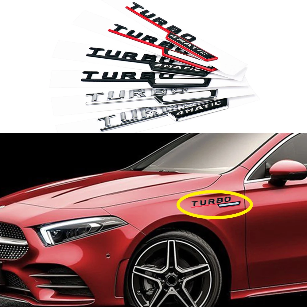 1-20 пар для AMG 4matic TURBO Логотип Знак боковина крыла Стикеры Mercedes Benz A180 W176 W169 A200 A250 A209