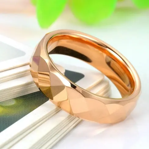 Обручальные кольца из розового карбида вольфрама свадебное кольцо для