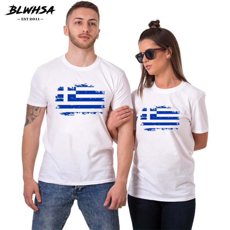 BLWHSA футболки для пар с греческим флагом Эгейское море муби и Wifey лучший подарок