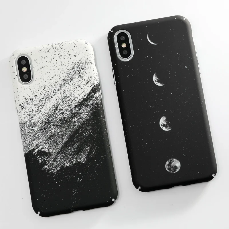 SoCouple чехол для телефона для iphone X чехол для iphone 6S 6 7 8 Plus Xs чехол для MAX XR градиентное граффити Космос Луна Звезда Твердый чехол из ПК