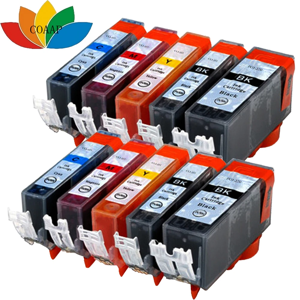 10pk совместимый чернильный картридж для canon PGI 220 CLI 221 Pixma IP3600 IP4600 IP4700 MP630 MP640 MP980 MP990