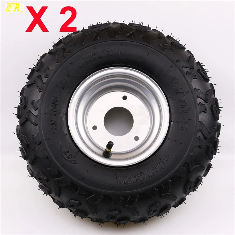 2x 145/70- 6" Inch Wheel Tyre Tire Rim 50/70/90/110/125cc Quad Bike Buggy ATV