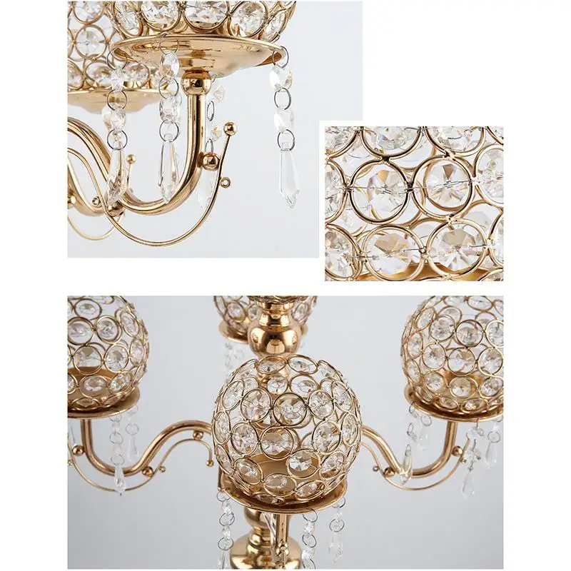 Блестящий подсвечник с 5 ручками свадебное украшение центральный стол