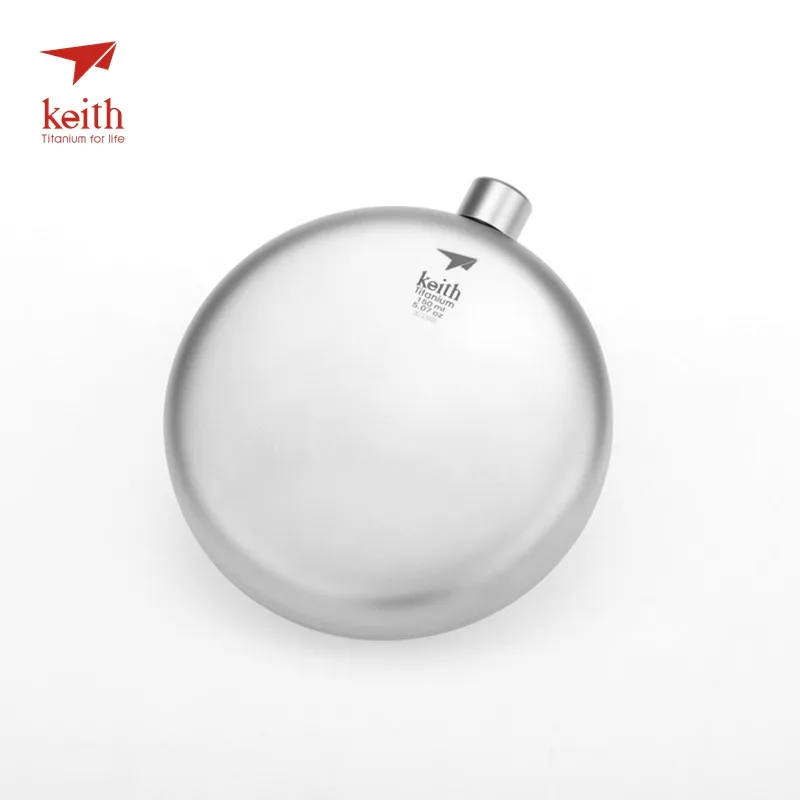 Фляжка Keith из титана фляга с воронкой посуда для напитков портативная Спортивная