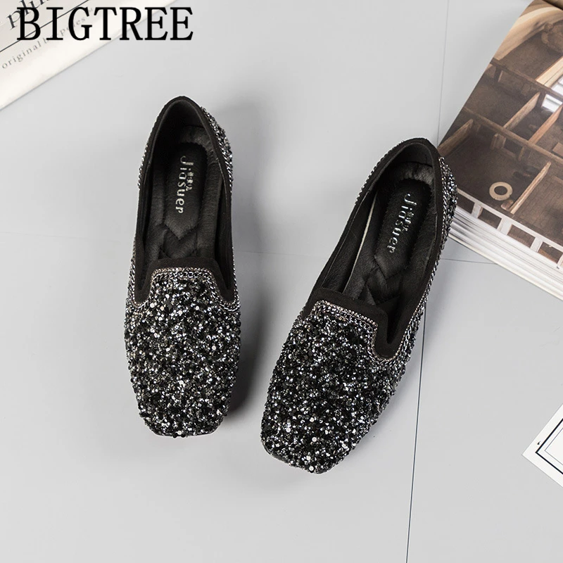 

New Arrival 2022 Glitter Shoes Woman Flats Loafers Women Creepers Harajuku Shoes Luxury Brand Spring Shoes Women Erkek Ayakkabi