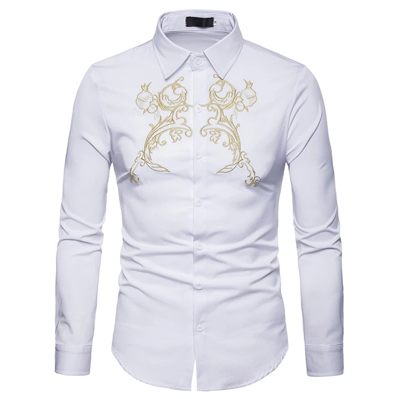 Мужская рубашка с длинными рукавами Европейского/американского размера 2018