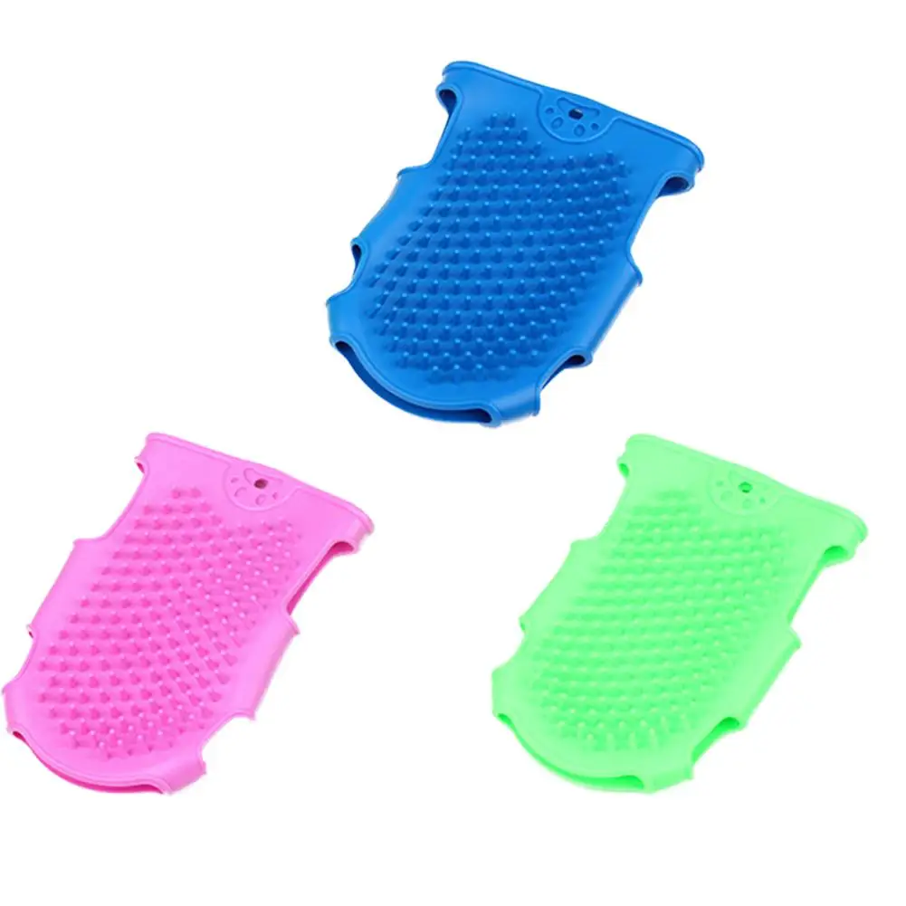 Pet Dog Grooming Gloves Cat Beauty Massage Hair Cleaning Bathing Silicone Bath Brush Supplies 20E |