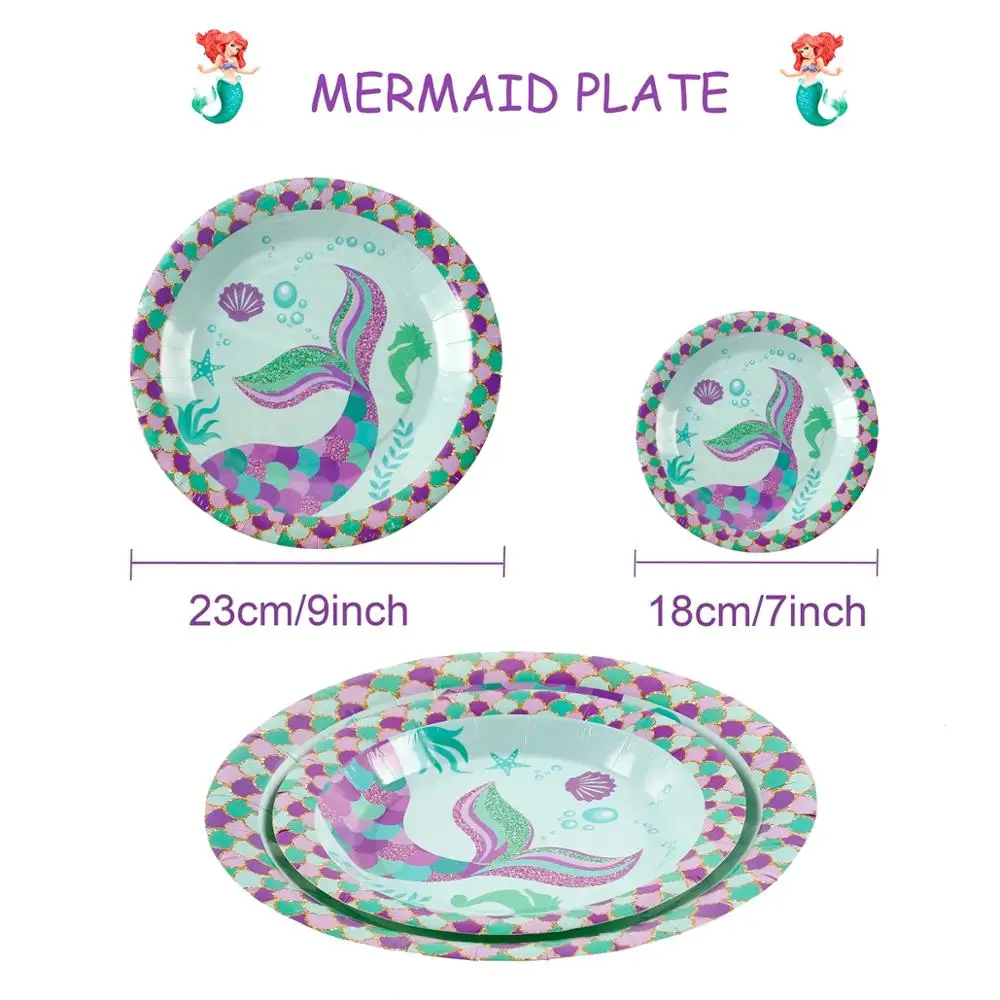 Вечерние товары с русалочкой FENGRISE вечерние для дня рождения Русалочки украшения