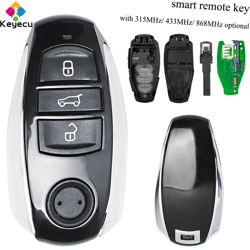 KEYECU Smart Remote Card автомобильный ключ с 3 кнопками и 315 МГц/434 МГц/868 МГц PCF7953 чип FOB для
