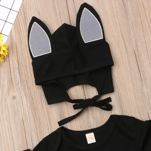 2018 New Toddler Black Batman 2Pcs Infant Baby Boy Bodysuit Jumpsuit Playsuit Children Halloween Cosplay Clothes Outfit |