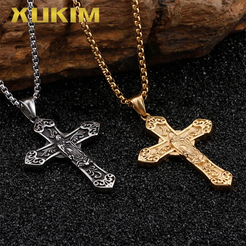 RP134 Xukim ювелирные изделия из нержавеющей стали PVD золотое покрытие Девы Марии