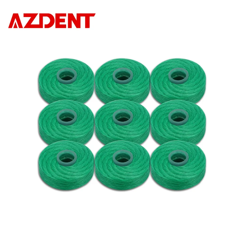 AZDENT 9 шт./упак. 50 м воск нейлоновая зубная нить с мятным вкусом встроенные катушки плоских проволочных поясов для замены сердечника Для Зубочисток