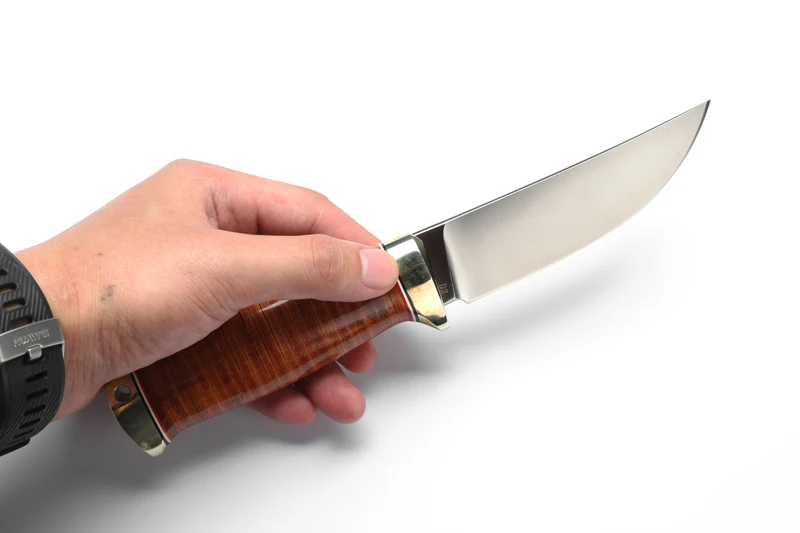 Волшебный пион D2 лезвие с фиксированным лезвием прямой нож кожаной ручкой футляр