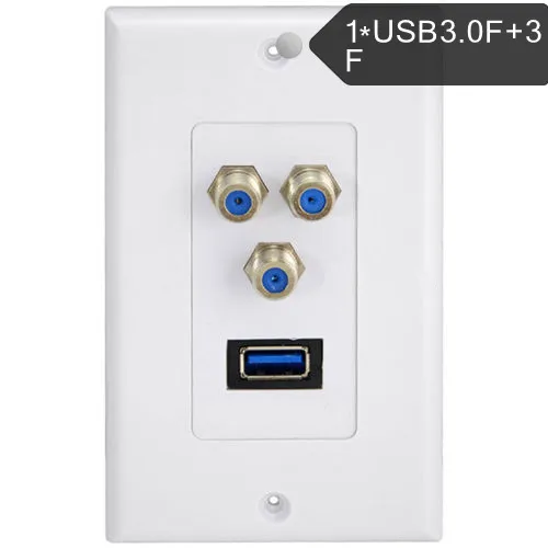 3x TV спутниковая настенная панель коаксиальный кабель Разъем USB 3 0 Белый|usb 3.0|usb usb