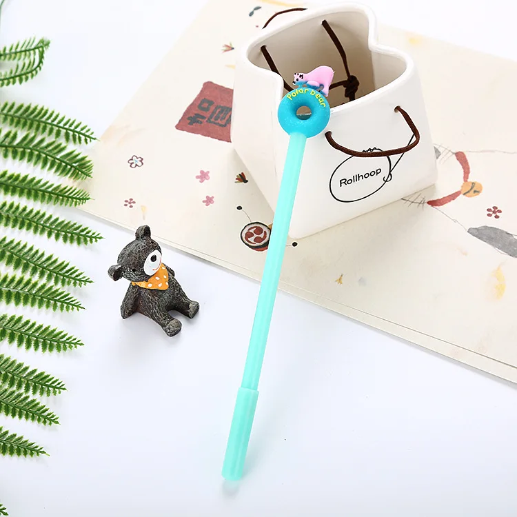 40 pcs Creative Polar Bear Neutral Pen Cute Cartoon Silicone Head Student Stationery Water Needle kawaii school supplies | Канцтовары