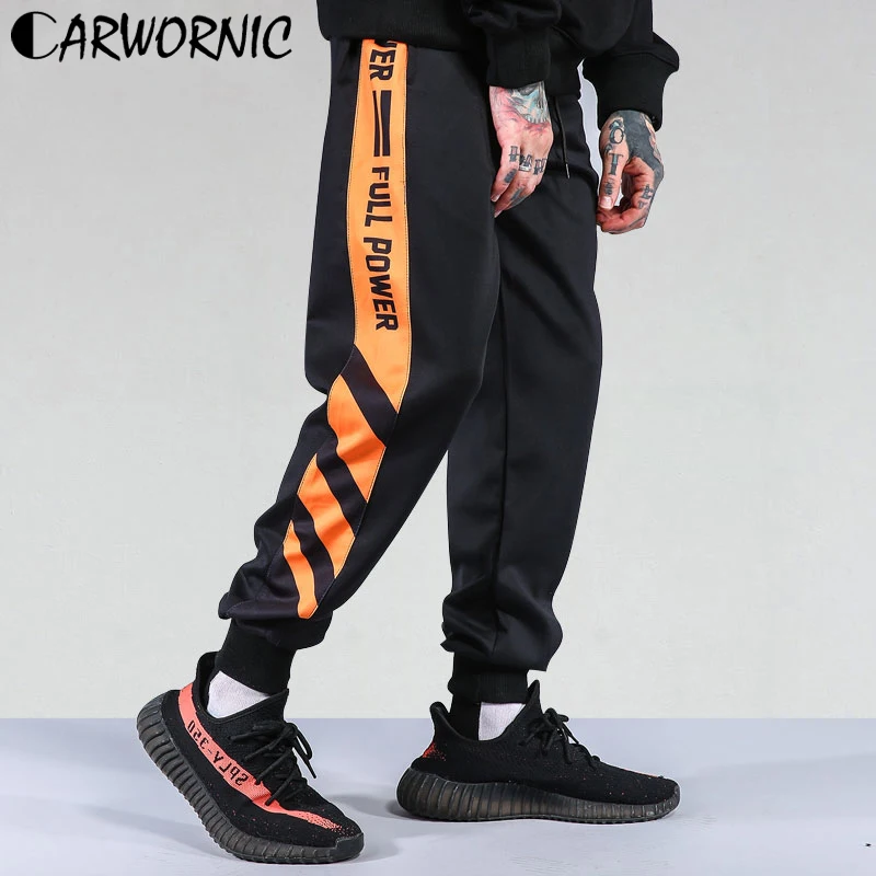 

CARWORNIC Streetwear Harem Pants Men Striped Patchwork Hip Hop Cargo Joggers Pants Male Casual Spring Fashion Hipster Sweatpants