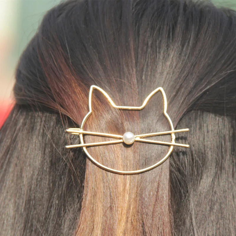 2 шт. Модные металлические hello kitty Cat дизайн Wo заколки для волос Свадебные