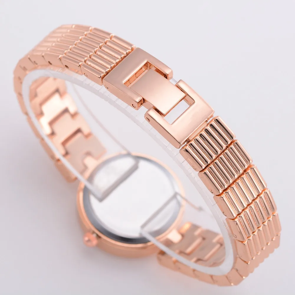 Часы Disu из розового золота женские Элегантные наручные часы на браслете со