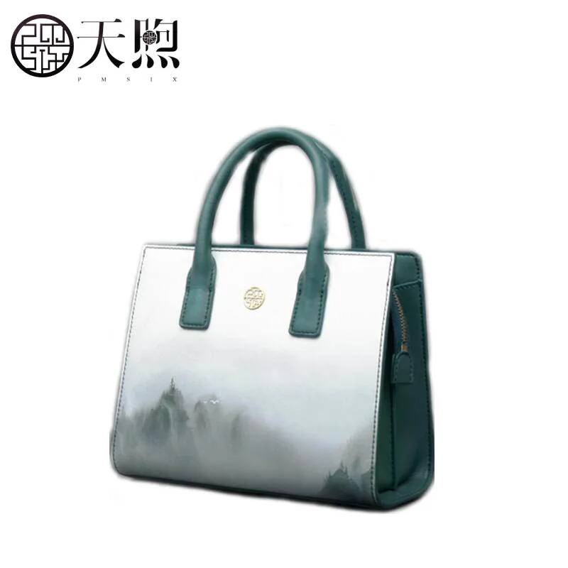 Спилок кожаная сумка Pmsix 2017 Новый Национальный Ветер искусство модные кожаные