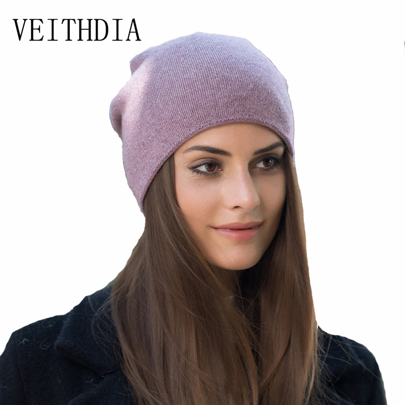 VEITHDIA women autumn winter knitted hats cute kitty beanie hat for girls wool cap Skullies gorras 607 | Аксессуары для одежды