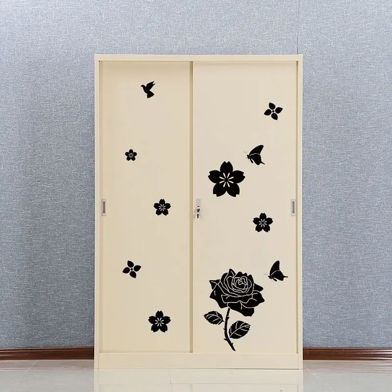 DIY бабочки Наклейка Настенная с птицей для холодильника цветок художественные