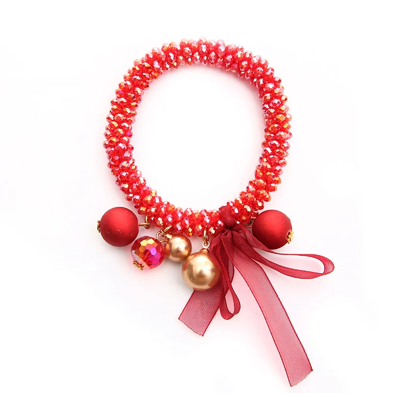 transparent red INKDEW модные шелковые ленты Бусины Strand браслеты для женщин подарок кристалл эластичные ручной работы многоцветные браслеты ювелирные изделия бохо - Окраска металла: transparent red