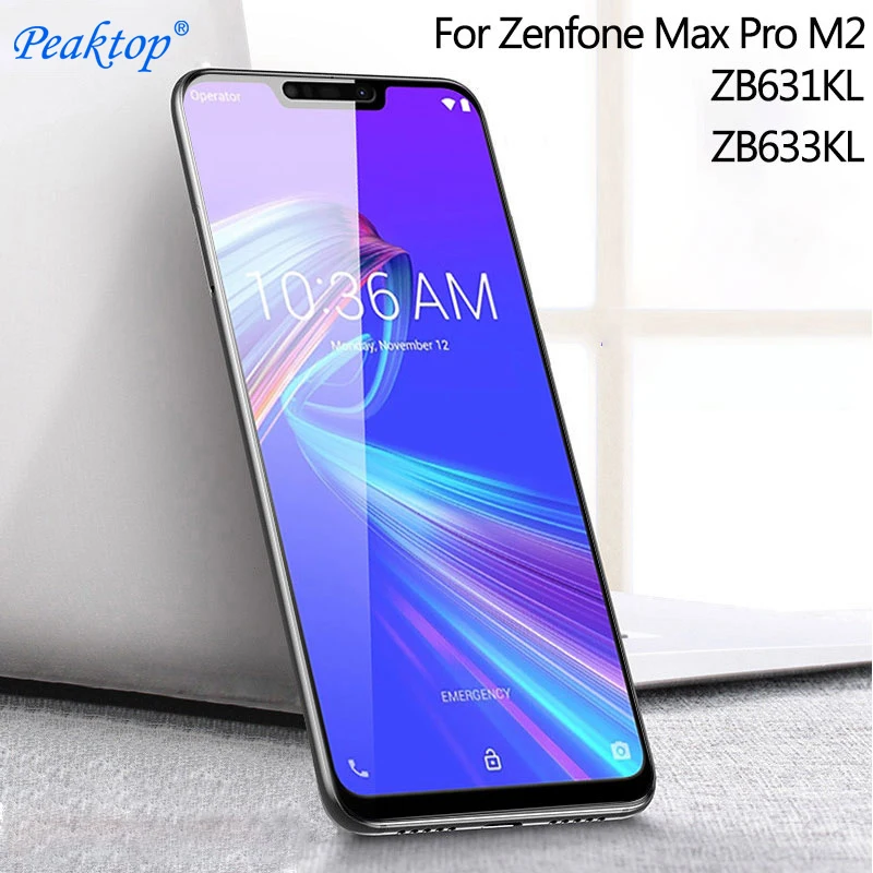 2pcs Screen Protector For Asus Zenfone Max Pro M2 ZB631KL Tempered Glass 9H Full Cover ZB633KL | Мобильные телефоны и