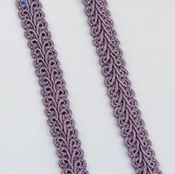 Purple 1,2 см кривая кружевная отделка Серебряная сороконожка плетеная лента ткань ручной работы DIY Швейные принадлежности для рукоделия аксессуары 4 ярдов - Цвет: Purple