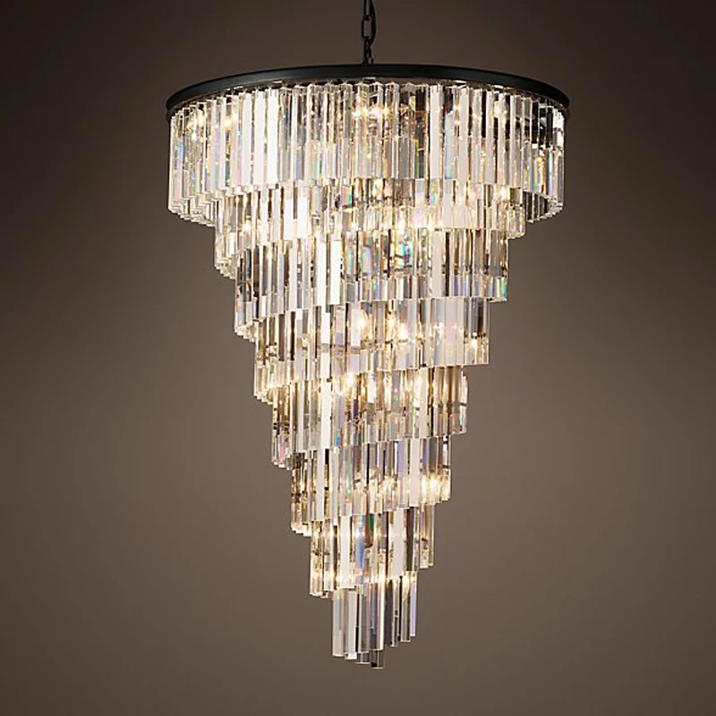 Американский стиль ретро спиральная светодиодная хрустальная люстра простая