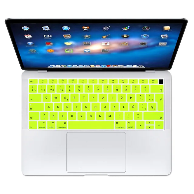 yellow Испанский ЕС Teclado защитный чехол для клавиатуры, защитная кожа для нового Apple MacBook Air 13 13,3 дюймов A1932 Touch ID - Цвет: yellow
