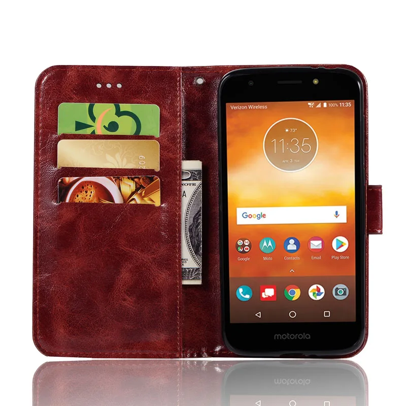 Ретро чехол для Motorola Moto E5 Play круиз Супра кошелек Магнитный кожаный флип телефона