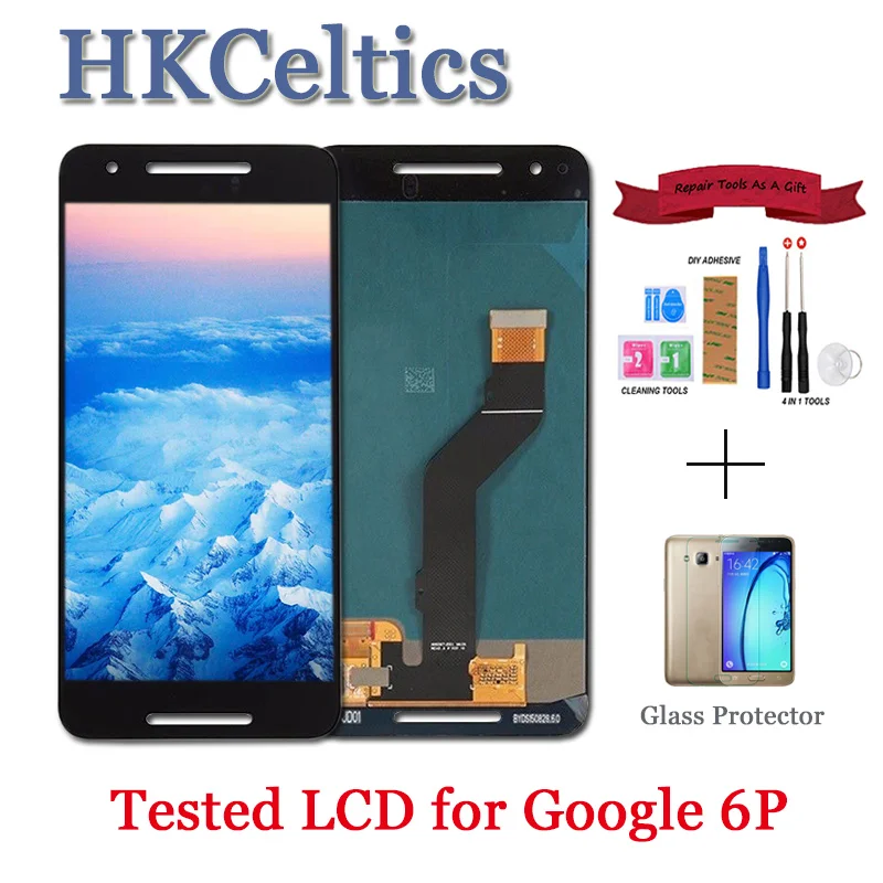 100% протестированный 5 7-дюймовый ЖК-дисплей для HUAWEI Google Nexus 6P дисплей с сенсорным