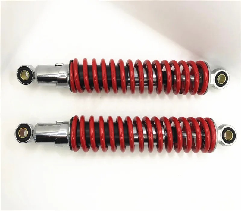 

Universal 350mm EYE TO EYE RED/CHROME Total Length 380mm REAR MOTORCYCL SHOCK ABSORBERS FOR Dirt Bike Gokart Quad ATV Scooter
