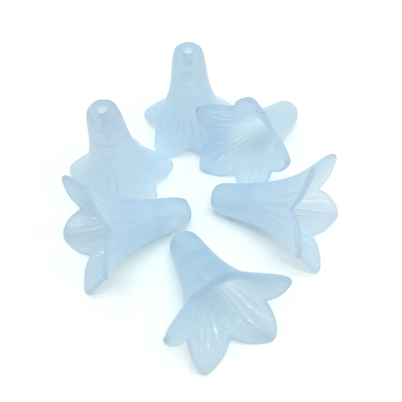8 sky blue “Утреннее сияние” цветы акриловые BeadsTranslucent с тусклой полировкой, шарики приспосабливать ювелирные изделия ручная работа, сделай сам, ремесло аксессуары 21*23 мм 40 шт./пакет - Цвет: 8 sky blue