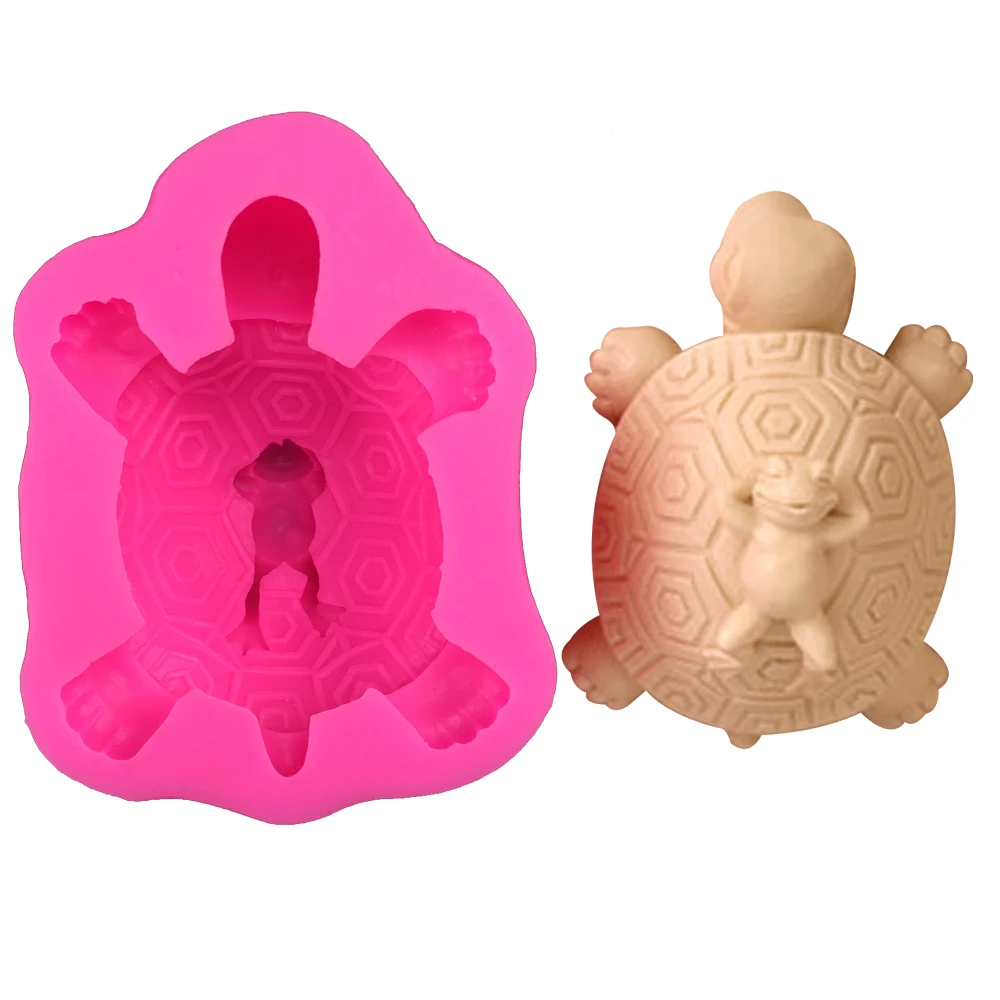 

Tortoise shaped 3D Reverse sugar molding Food Grade silicone mould soap candle polymer clay molds cake decoration tools FT-0221