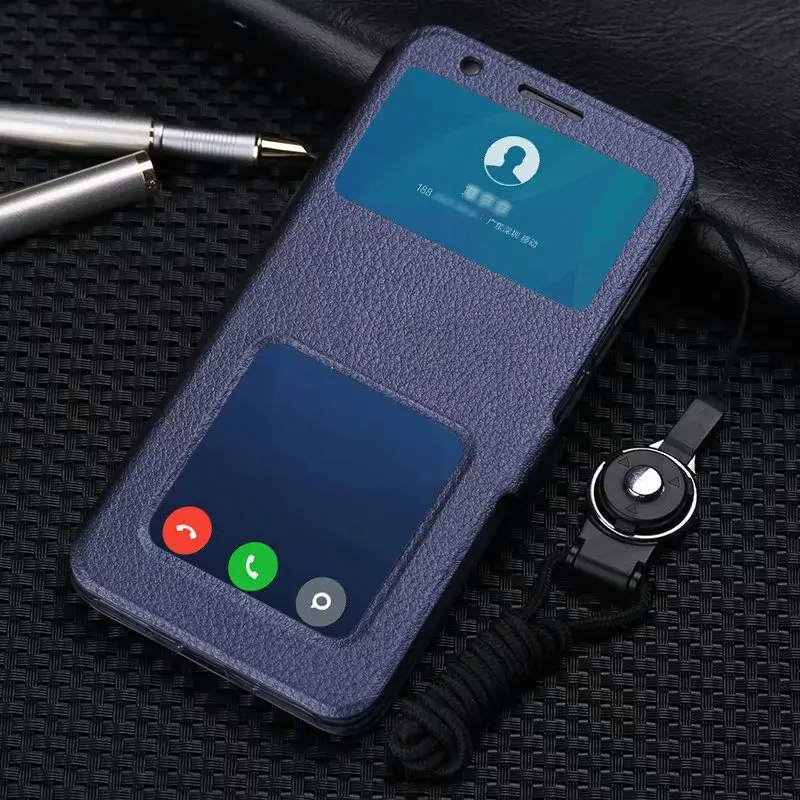 Dark blue Чехол для Xiaomi Redmi 6A, чехол для Redmi 7A, 6 A, кожаный флип-чехол с подставкой, чехол s для Xiaomi Redmi 6, 7 A, note 7, чехол с ремешком - Цвет: Dark blue