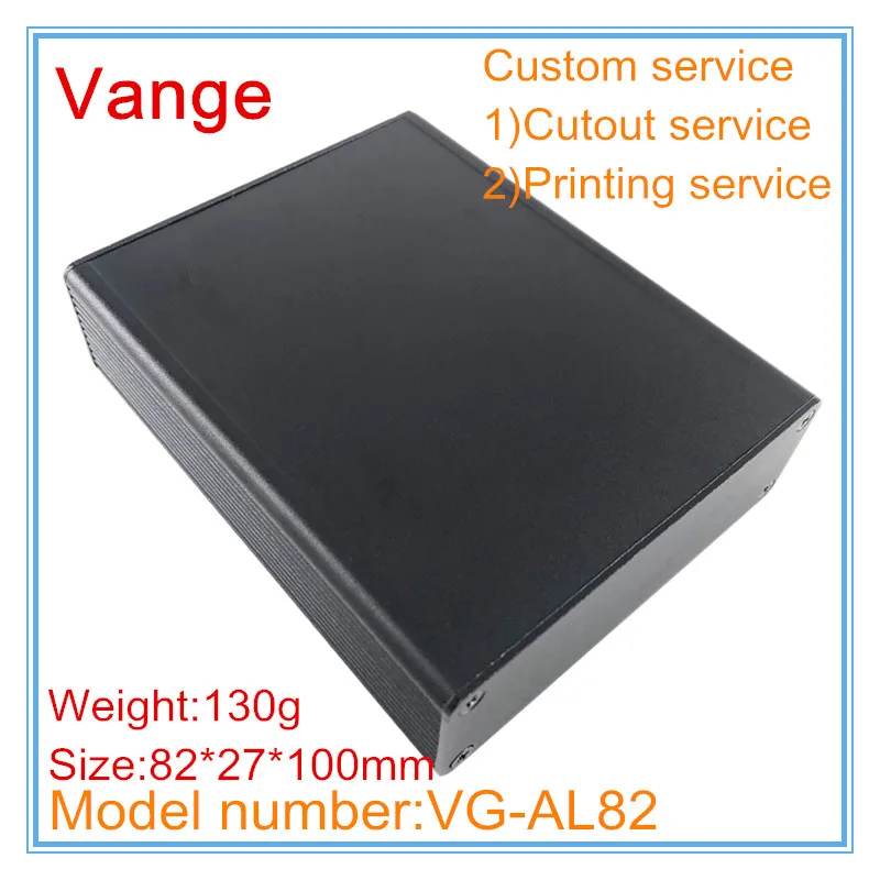 2 шт./лот черная прессформа экструдированный интегрированный корпус 82*27*100 мм 6063-T5