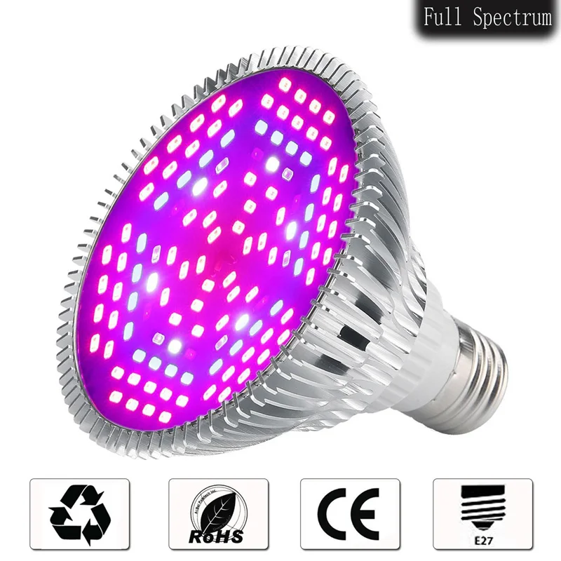 Полный спектр 18 W 28 W 80 ваттов 40 ваттов 120 W светодиодный Grow Lights E27 садоводства сад цветущие растения Гидропоника Овощной завод лампы