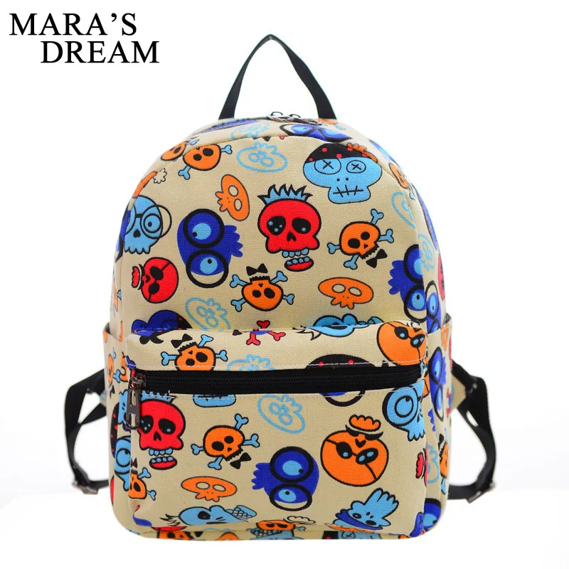Mara's Dream Printing Canvas Backpacks Mini School Bags For Teenage Girls Backpack Women Shoulder Small Bag | Багаж и сумки