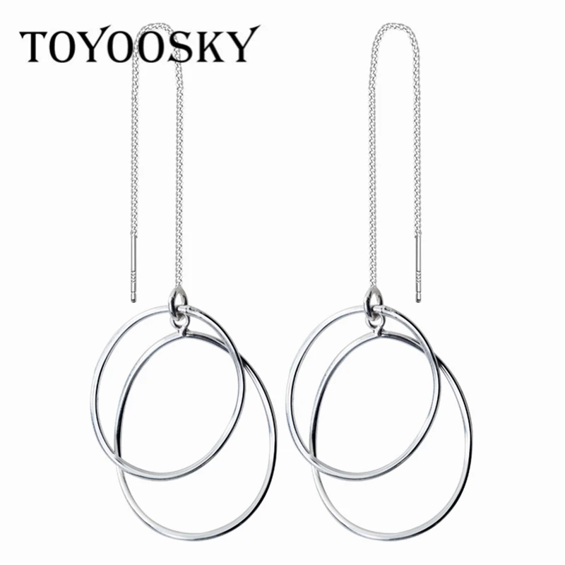 TOYOOSKY ювелирные изделия из серебра 925 пробы Модные индивидуальные круглые серьги