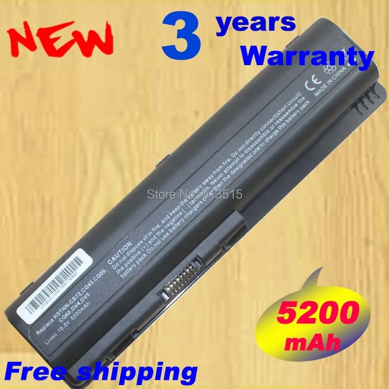 

5200mah Battery for HP dv4 dv5 dv6 CQ40 CQ41 CQ45 CQ51 HSTNN-UB72 HSTNN-UB73