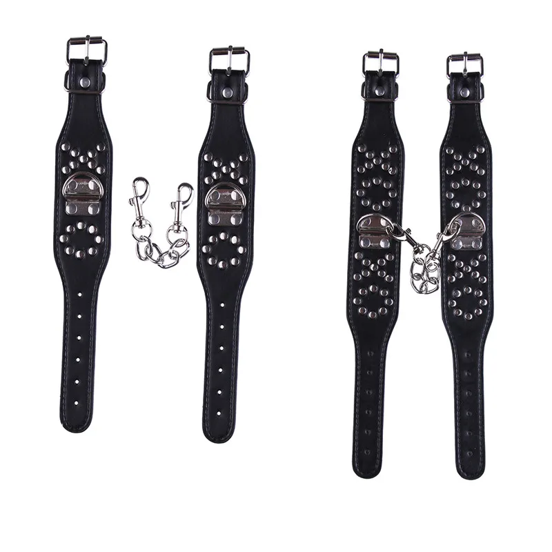 Sex Bondage Adult game handcuffs+ankle Sexy Adjustable Handcuffs PU Leather Restraints Toy Tools toys | Красота и здоровье