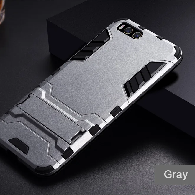 Серый CAPSSICUM Mi6 защитный чехол для XIAOMI MI6 PC+ силиконовый Жесткий противоударный чехол-подставка для задней панели с подставкой высокого качества - Цвет: Серый