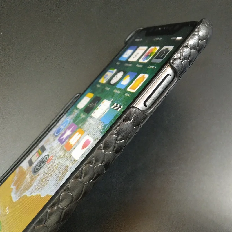 Ультратонкий чехол из натуральной кожи для iPhone X XS Max 10 чехлы телефонов со змеиным
