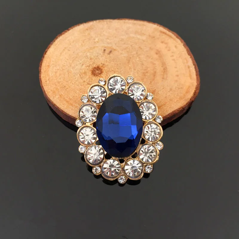 2 шт. овальные Стразы с цветком синего и серебряного цвета аппликации для